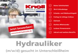 Knoll Hydraulik sucht einen Hydrauliker in Unterschleißheim